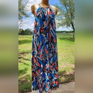 Multicolor Sleeveless Maxi Dress